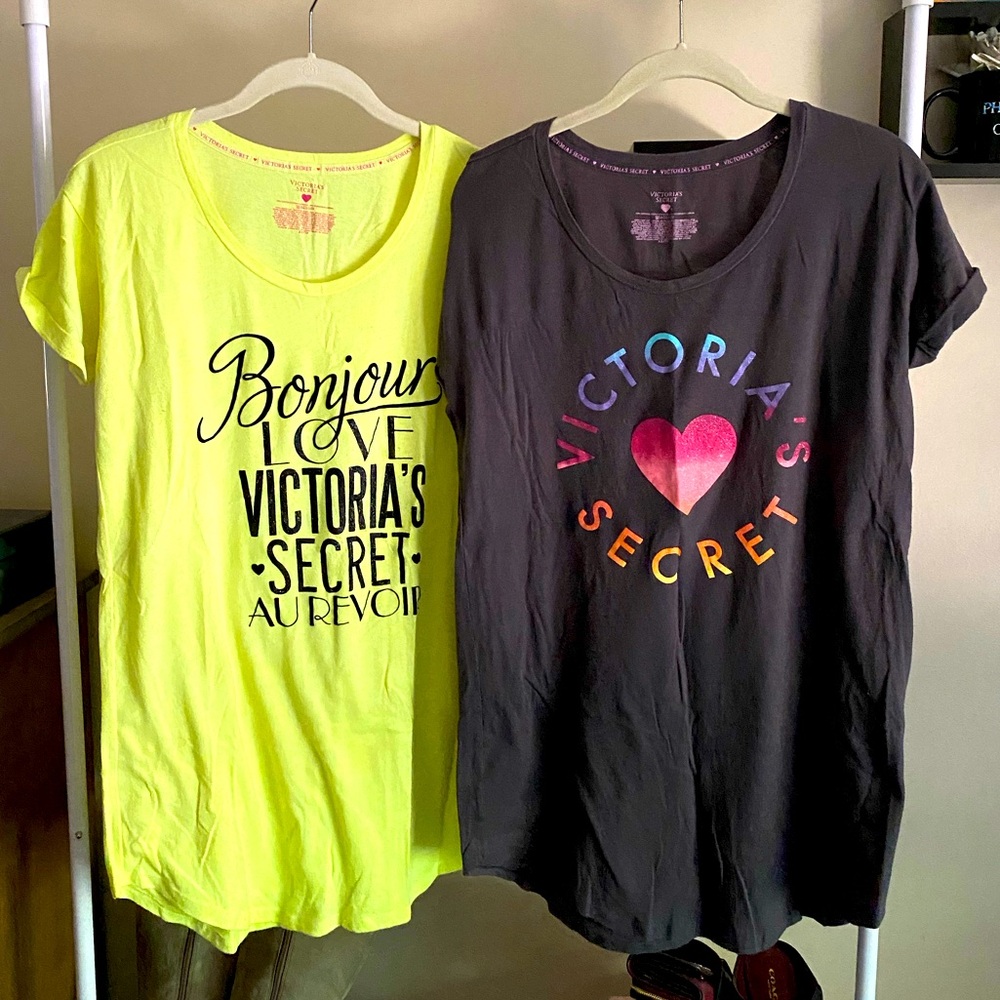Lot of 2 Victoria’s Secret sleep tees: EUC